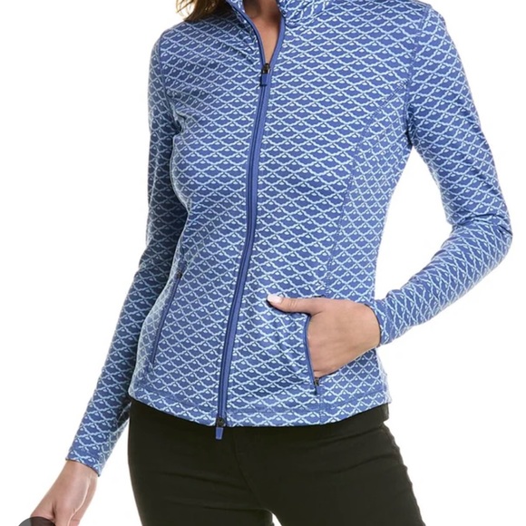 J. McLaughlin Blue Patterned Jacket - Picture 1 of 4